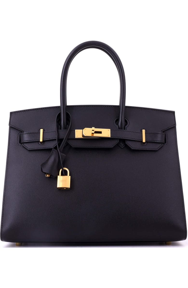 Pre-Owned Hermes Birkin Sellier Bag Black Madame with Gold Hardware 30, Main, color,