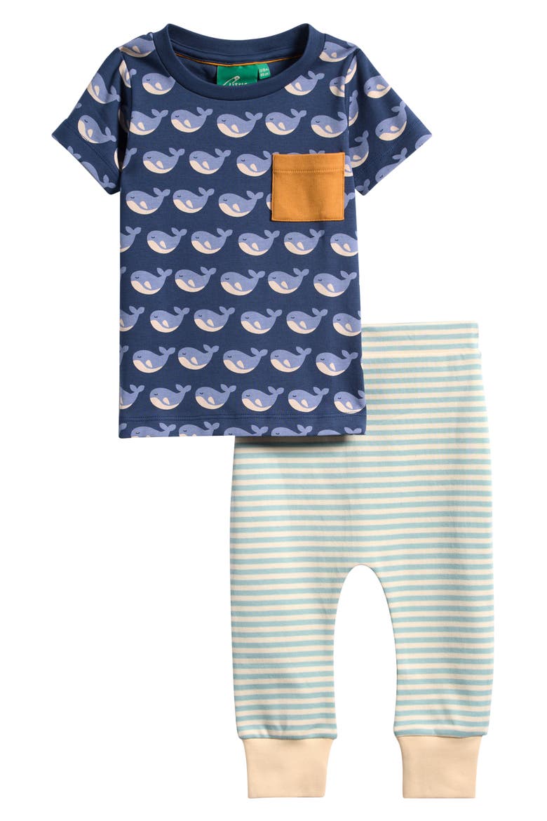 Kids' Organic Cotton T-Shirt & Sweatpants Set, Main, color, BLUE