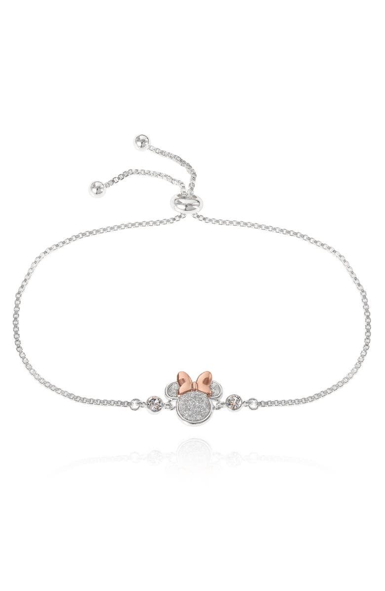 Disney Glitter Crystal Lariat Bracelet, Alternate, color, Silver
