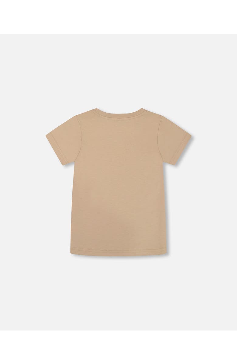 Deux par Deux Little Boy's Organic Cotton Graphic Tee Black Panda On Beige Background, Alternate, color, Black Panda On Beige