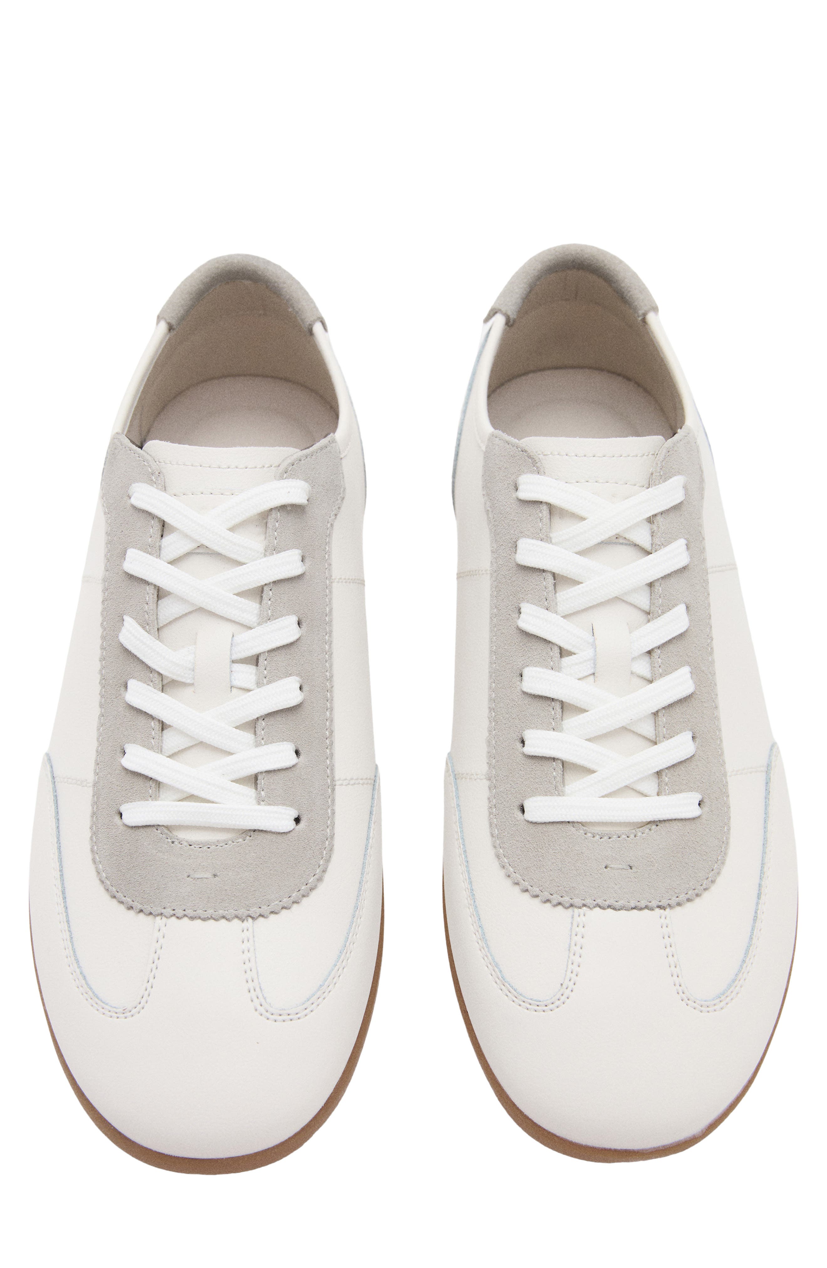 Mixed Leather Sneaker, Alternate, color, WHITE