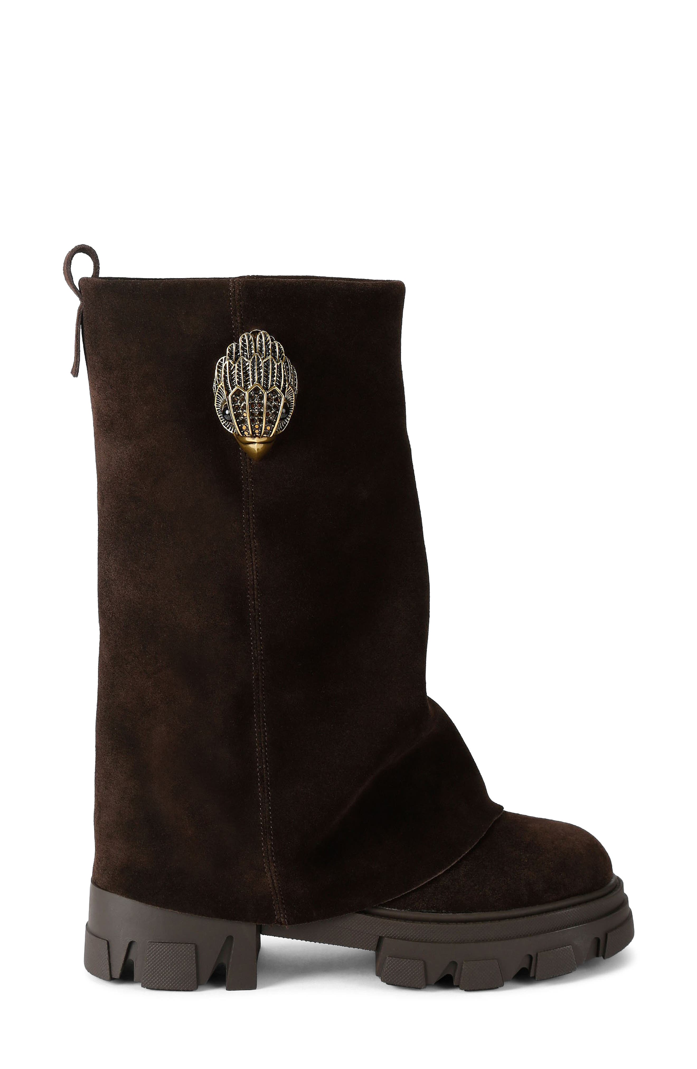 Stomp Leather Foldover Boot, Alternate, color, BROWN