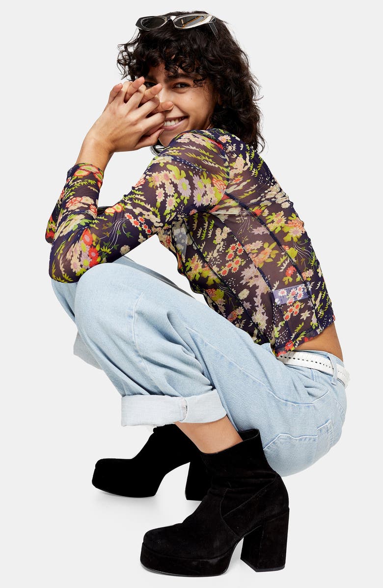 Topshop Balloon Leg High Waist Jeans, Alternate, color,