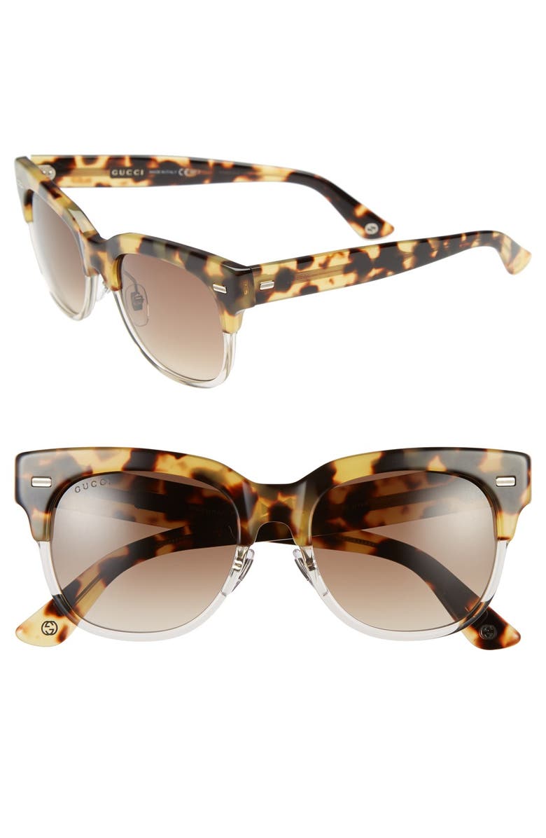 Gucci 52mm Retro Sunglasses, Main, color, 