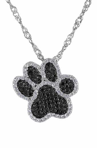 Spinel Paw Print Pendant Necklace