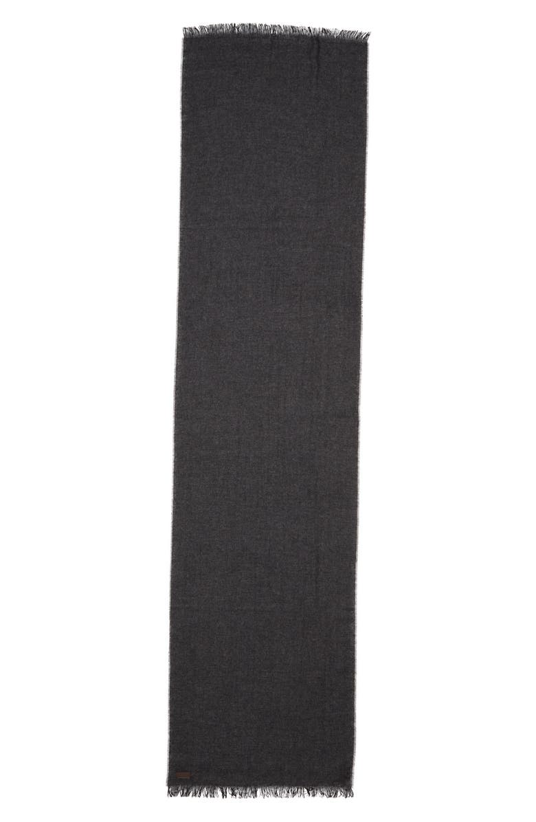Canali Textured Cashmere Scarf, Alternate, color, Charcoal