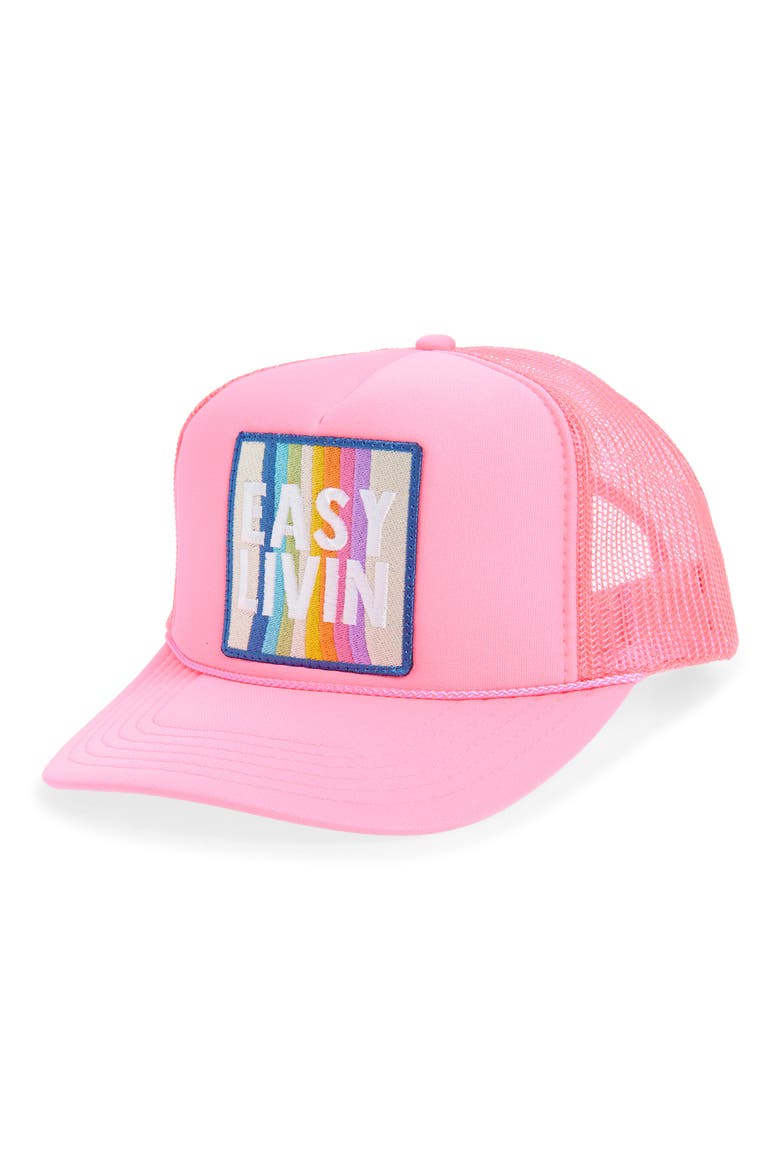 Easy Livin' Trucker Hat, Main, color, PINK