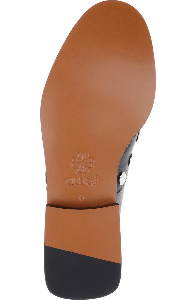 CLERAE Jive Studded Flat, Alternate, color, Black Leather