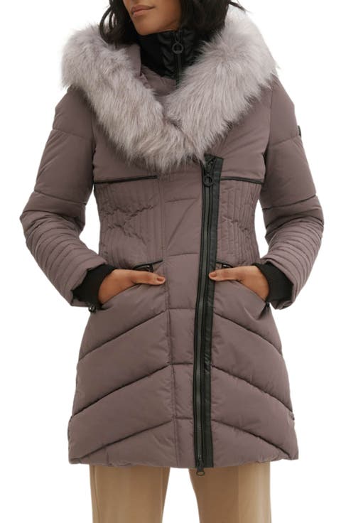 Gigi Vegan Faux Fur Trim Quilted Parka