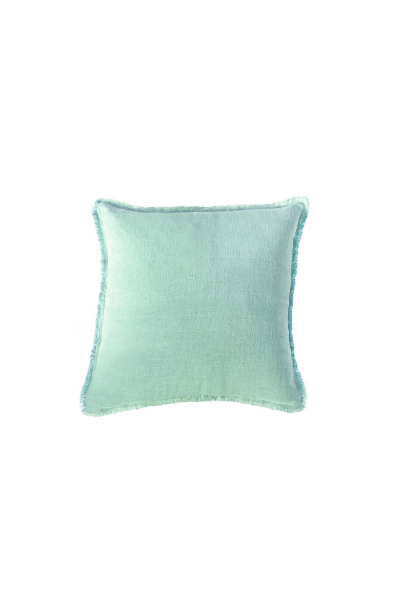 Anaya Mint Green Soft Linen Euro Pillow 26x26 with Down Alternative Insert, Main, color,