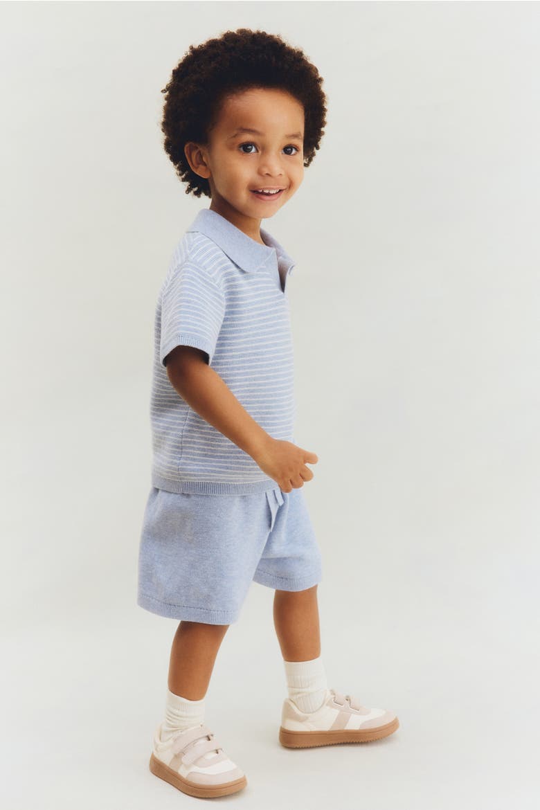 2-piece Cotton-knit Set, Alternate, color, Light dusty blue/white striped