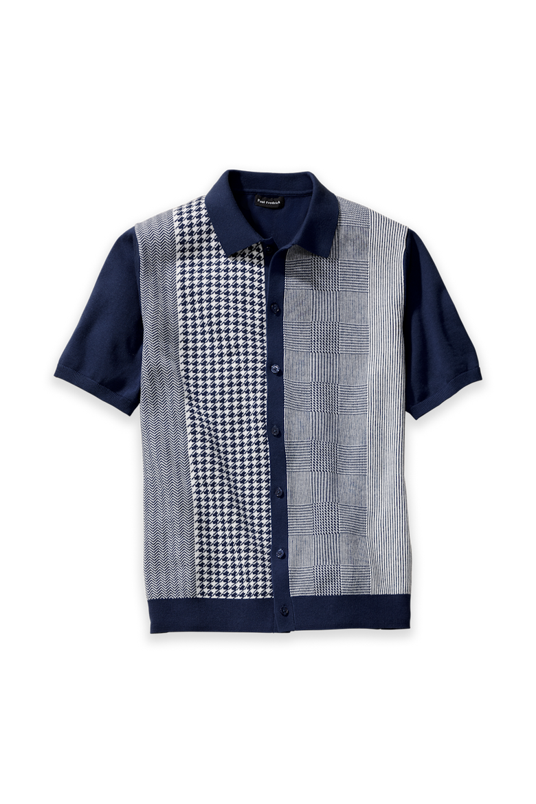 Cotton Button Front Polo, Main, color, Blue