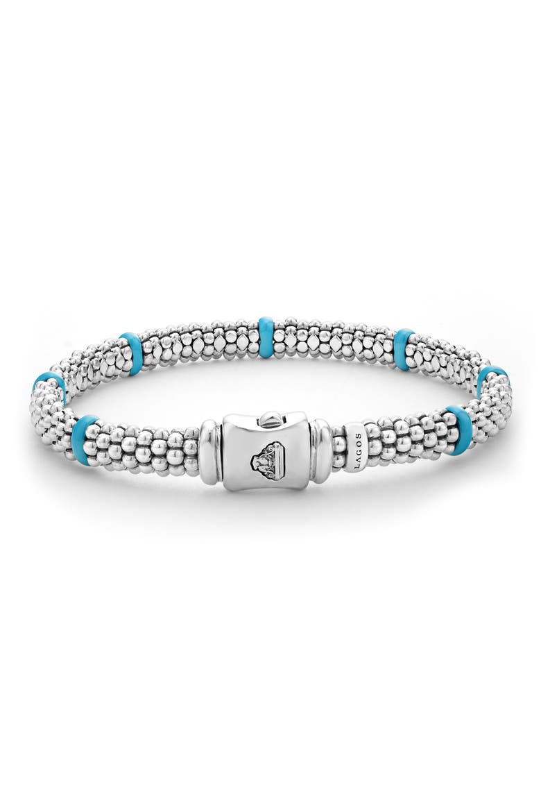 Blue Caviar Ceramic Station Bracelet, Alternate, color, BLUE