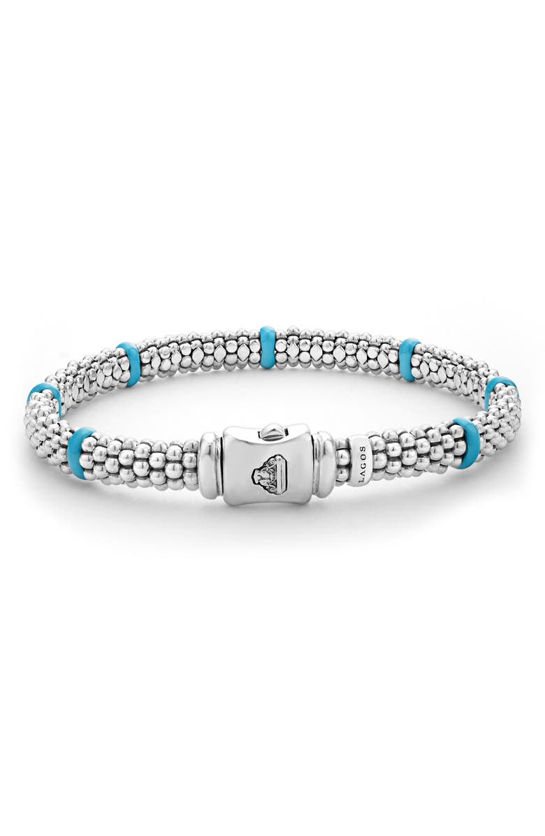 LAGOS Blue Caviar Ceramic Station Bracelet, Alternate, color, Blue