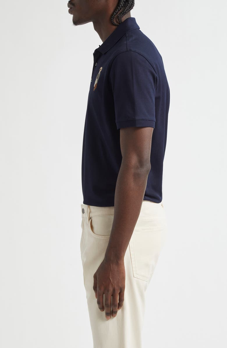 Ralph Lauren Purple Label Polo Bear Patch Cotton Piqué Polo, Alternate, color, Classic Chairman Navy