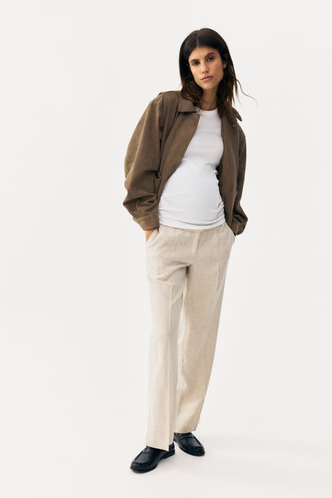Mama Linen-blend Tailored Trousers