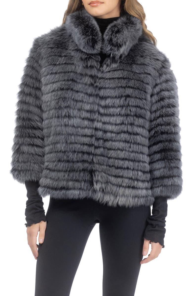 GORSKI Genuine Shearling Layered Jacket, Main, color, Black Brisa