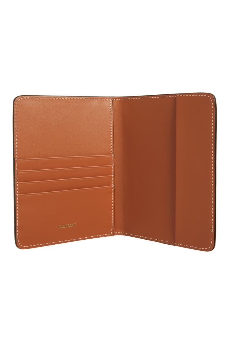 Vintage Check Coated Canvas & Leather Passport Wallet, Alternate, color, ARCHIVE BEIGE