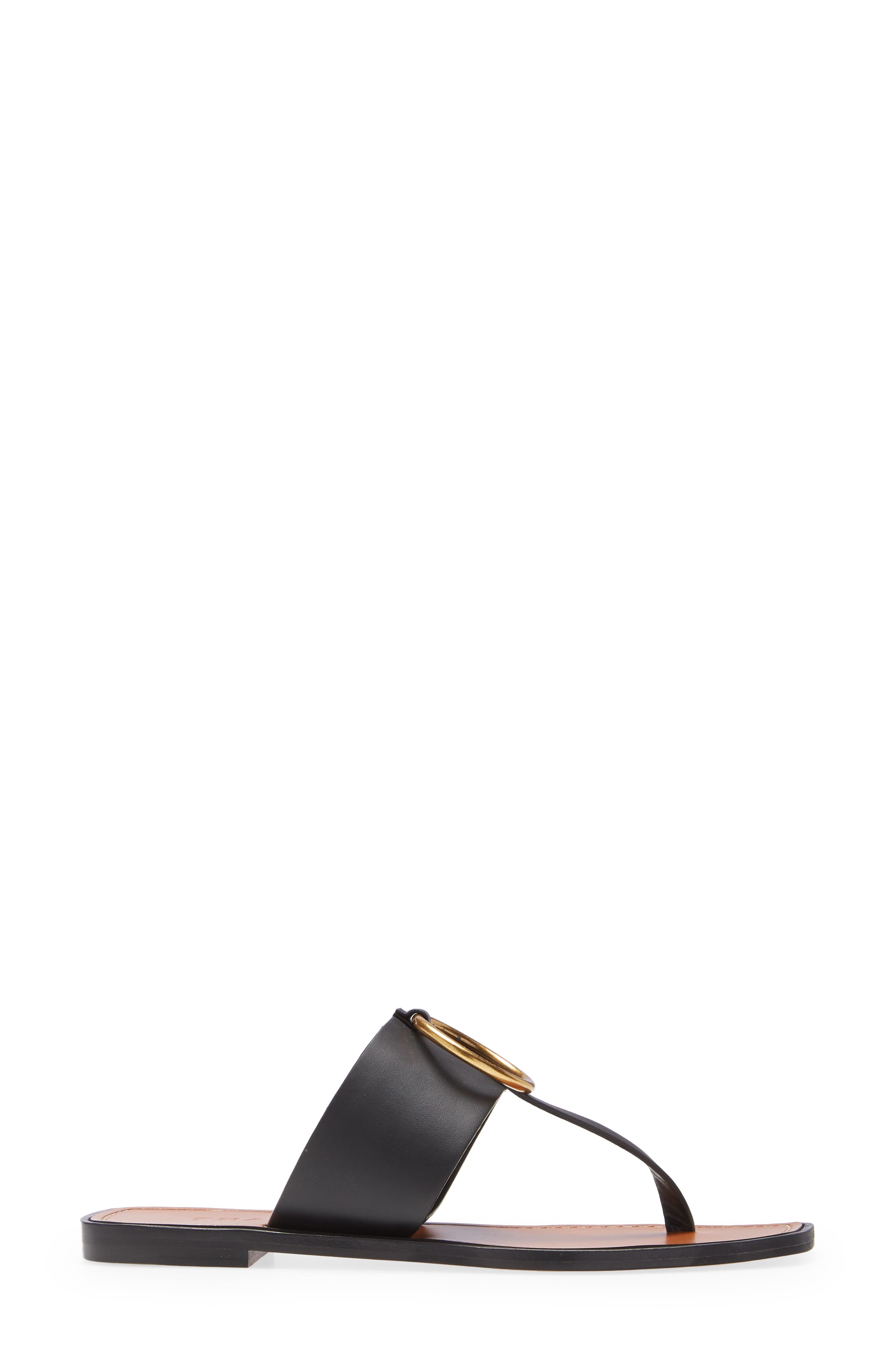 Le Brentwood Flip Flop (Nordstrom Exclusive), Alternate, color, NOIR LEATHER