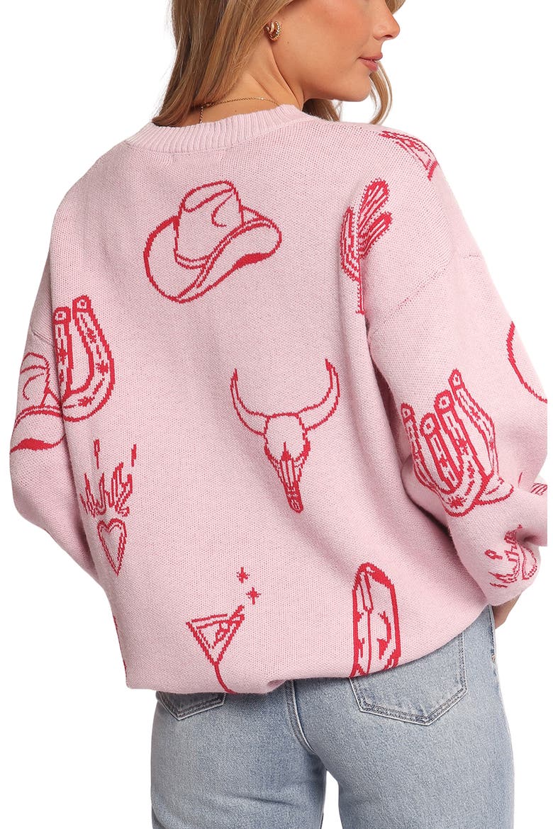 Jax Western Sweater, Alternate, color, PINK