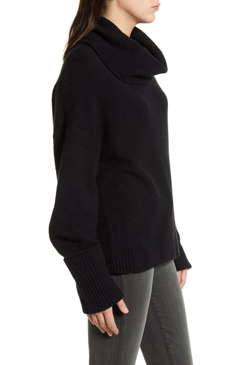 Cowl Neck Sweater, Alternate, color, BLACK