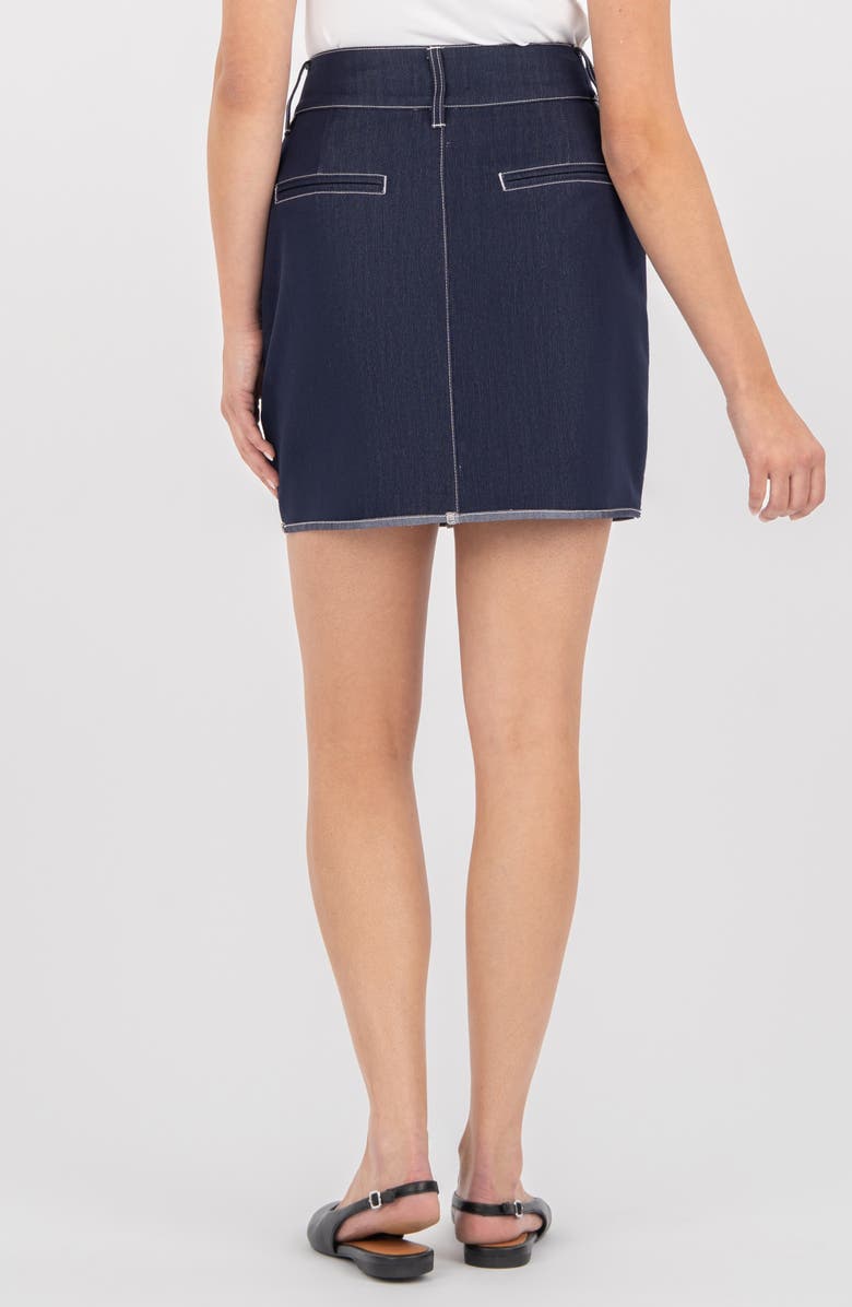 KUT from the Kloth Crystal Rolled Hem Denim Skirt, Alternate, color, Navy