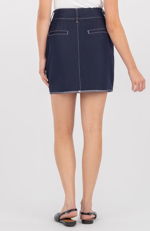 Kut From The Kloth Crystal Rolled Hem Denim Skirt In Blue