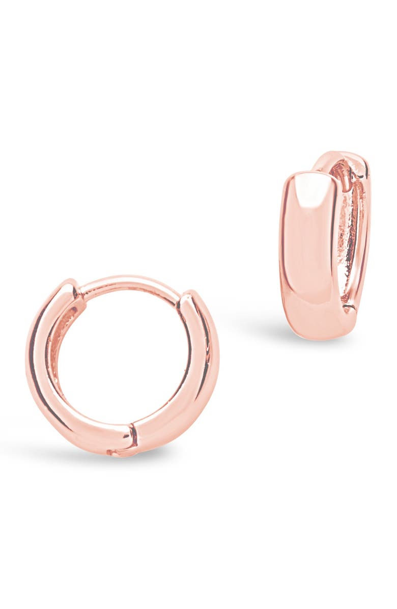 Sterling Forever 14K Rose Gold Vermeil 11mm Micro Huggie Hoop Earrings, Main, color,