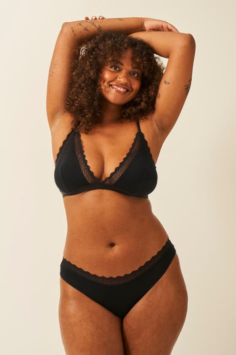 Zig Zag Lace Triangle Bralette & Original Knicker Set