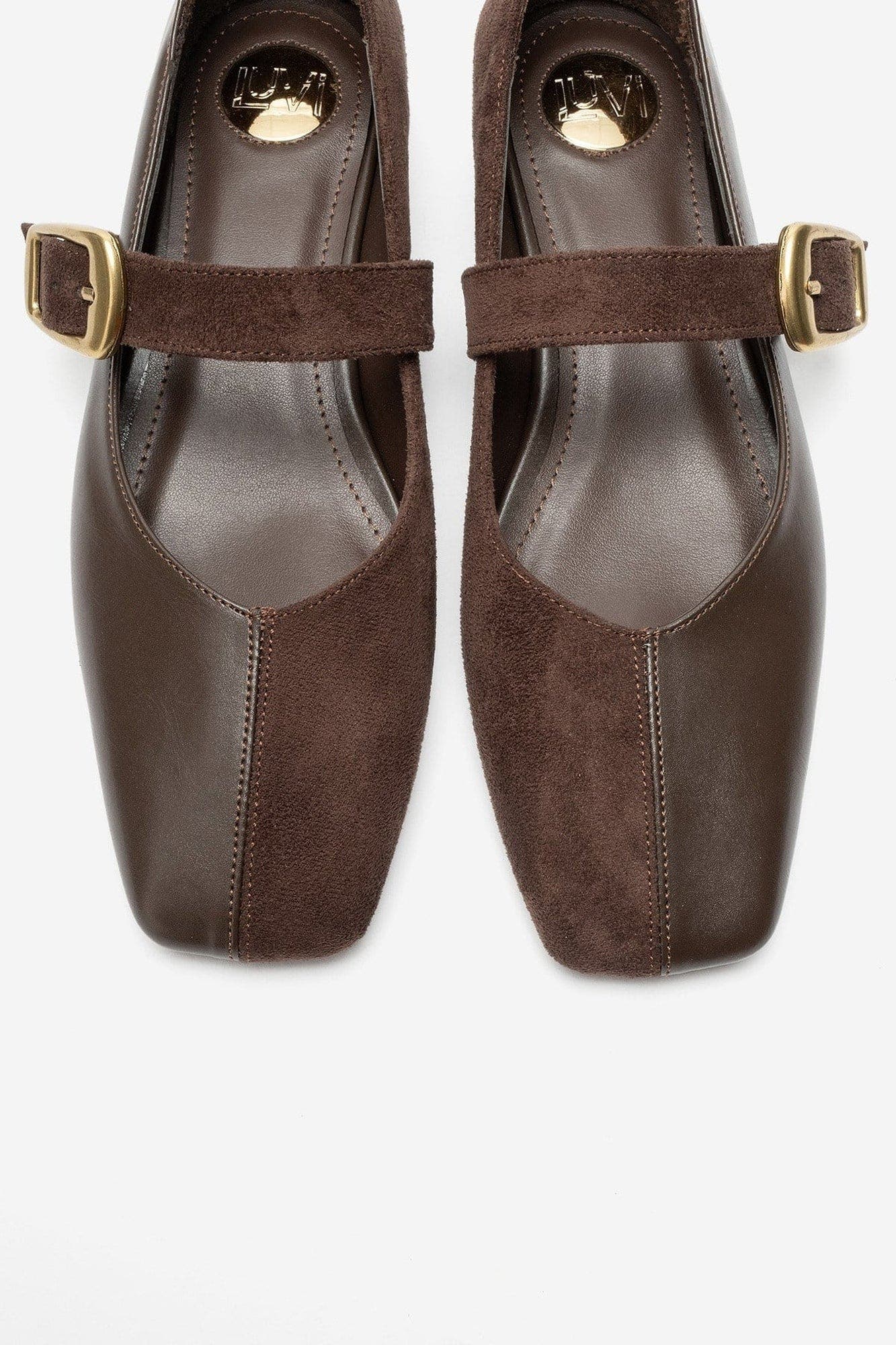 Curzon Belted Ballerina Flat, Alternate, color, Brown Suede