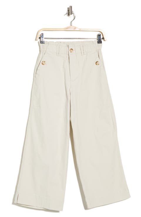 High Waist Crop Wide Leg Pants (Petite)