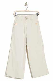 High Waist Crop Wide Leg Pants