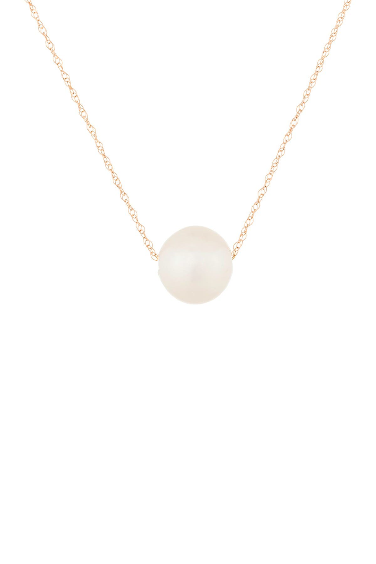 SPLENDID PEARLS 14K Rose Gold 10-11mm Freshwater Pearl Pendant Necklace