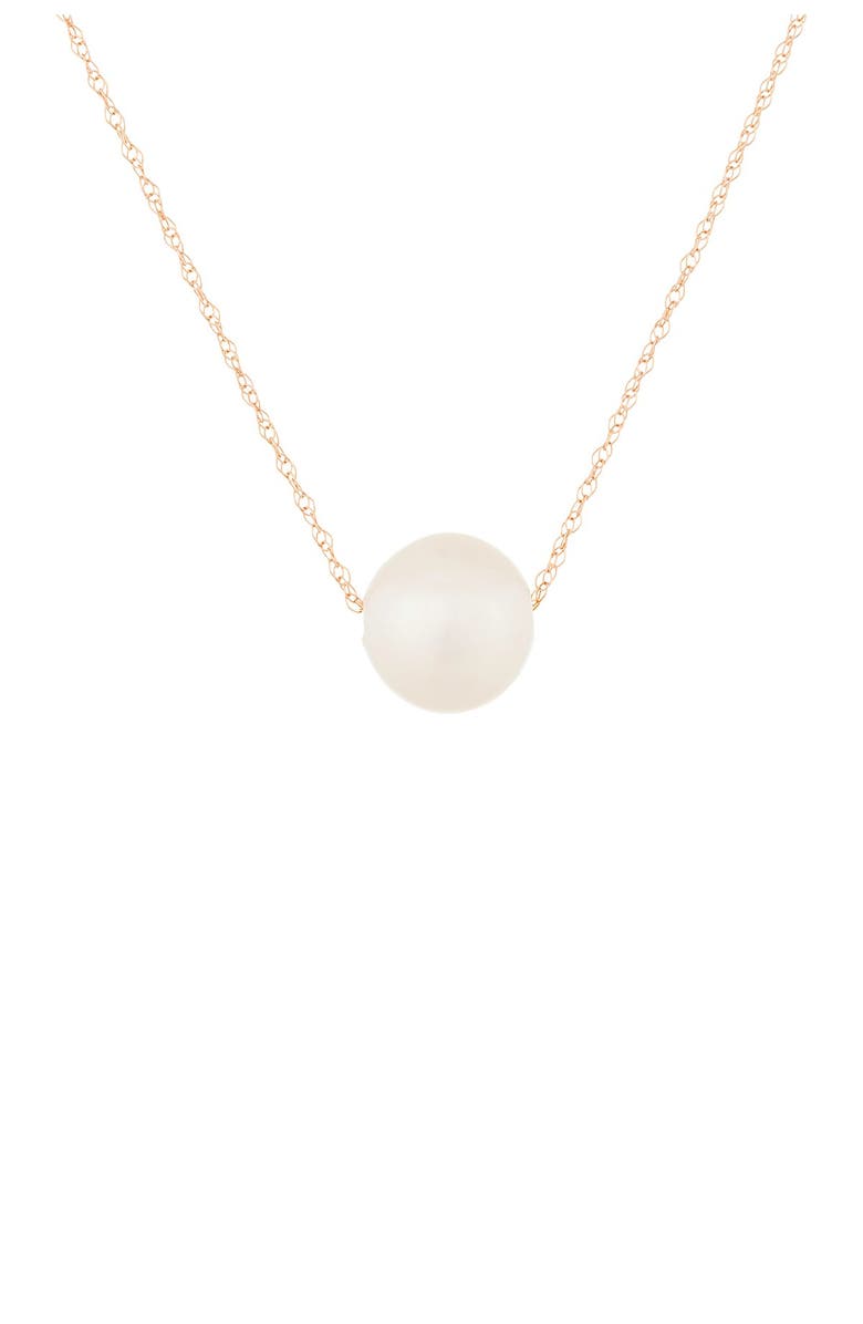SPLENDID PEARLS 14K Rose Gold 10-11mm Freshwater Pearl Pendant Necklace, Main, color, Natural White