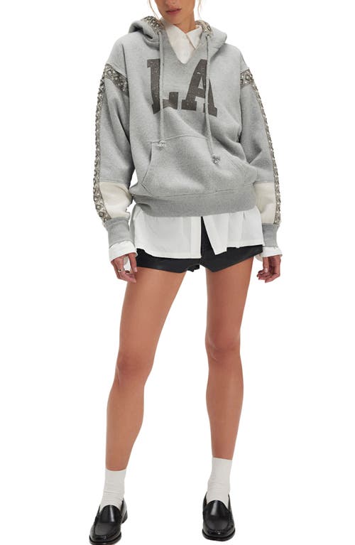 Free People Midnight Sparkle Embellished Graphic Hoodie In Gray