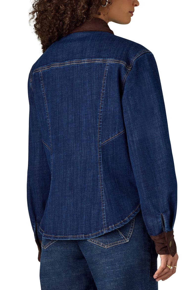 Denim Button-Up Jacket, Alternate, color, BLUE