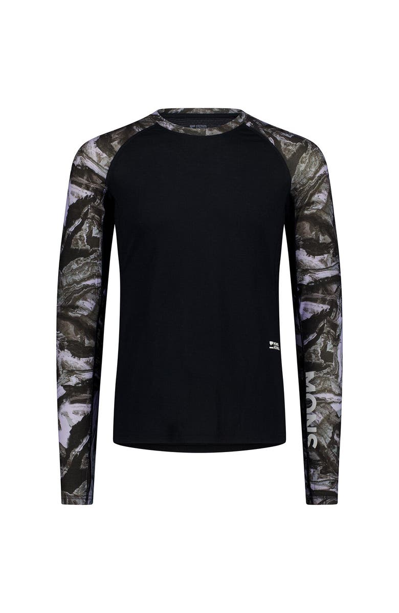 Mons Royale Temple Merino Long-Sleeve Shirt - Men's, Alternate, color, Rock Camo/Black