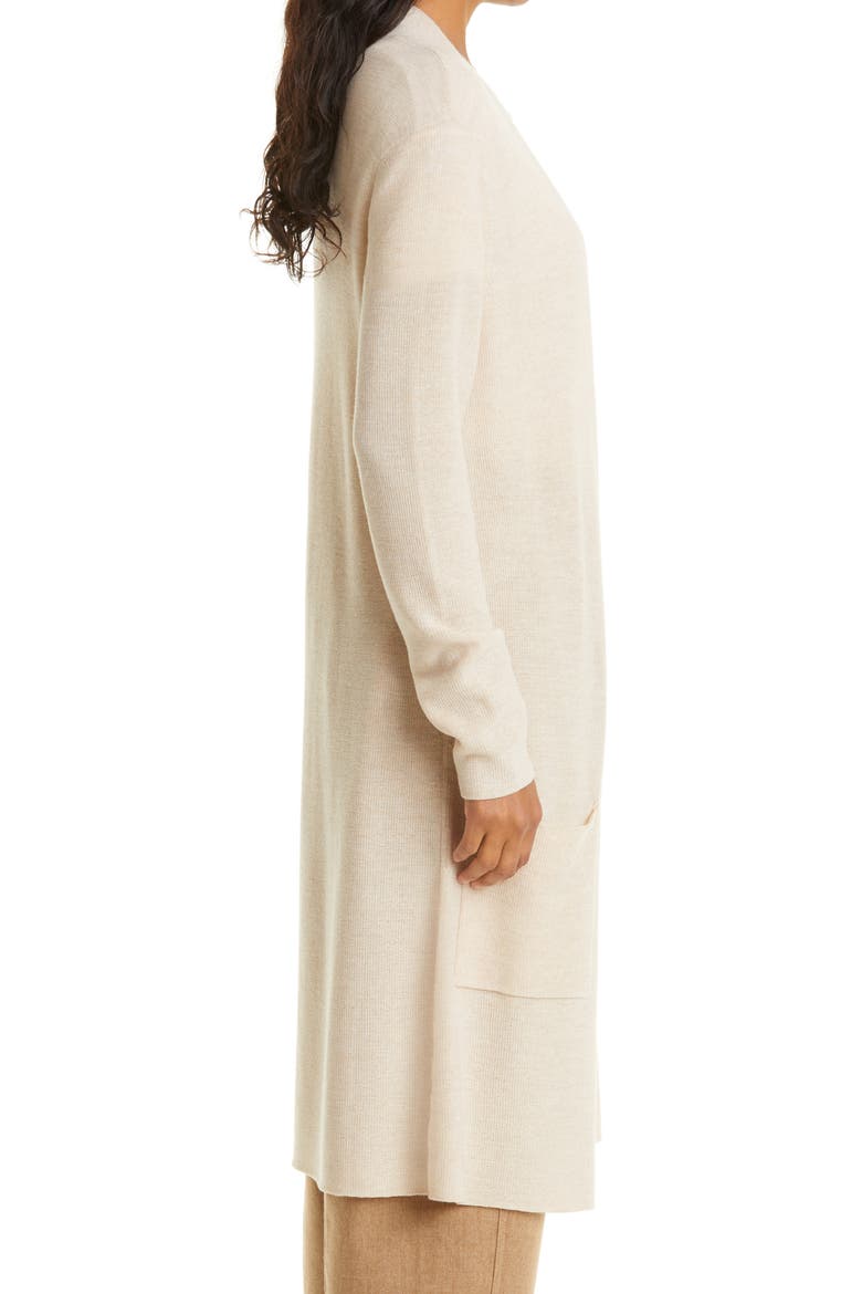 Open Front Long Cardigan, Alternate, color, CASHEW