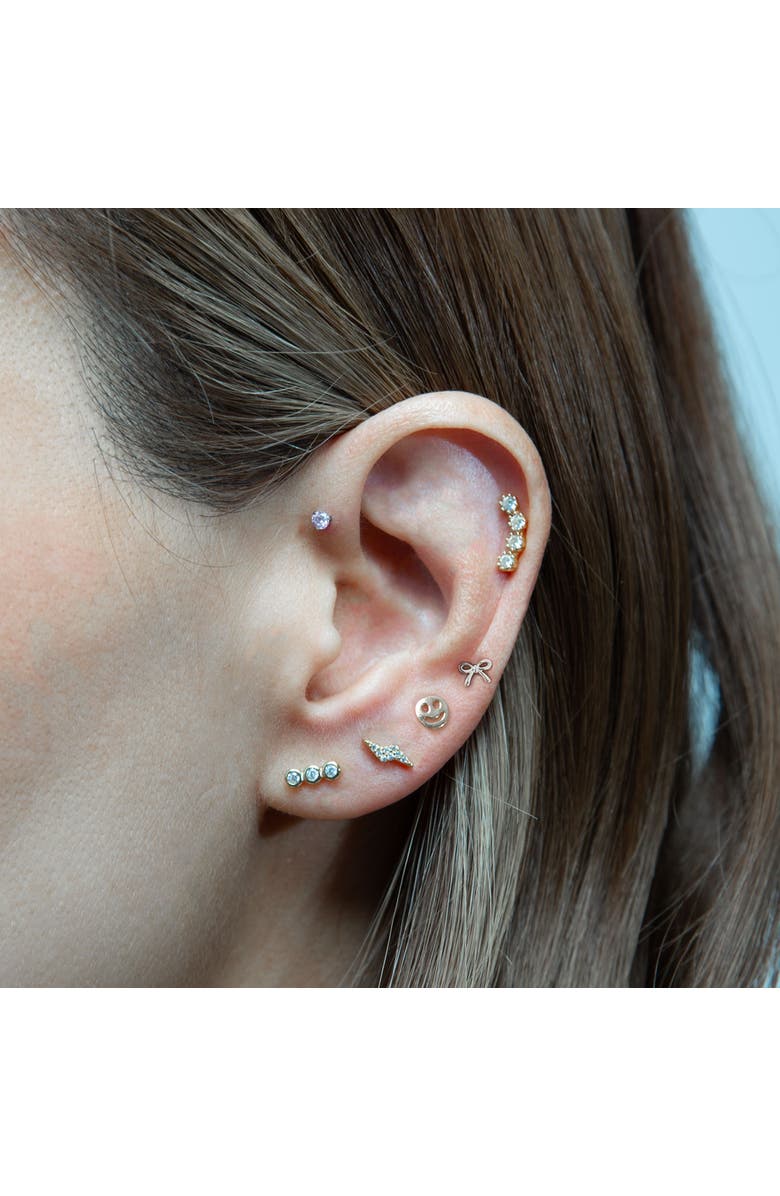 Outofoffice Triple Round Pavé Silver Stud Earrings, Alternate, color, Silver