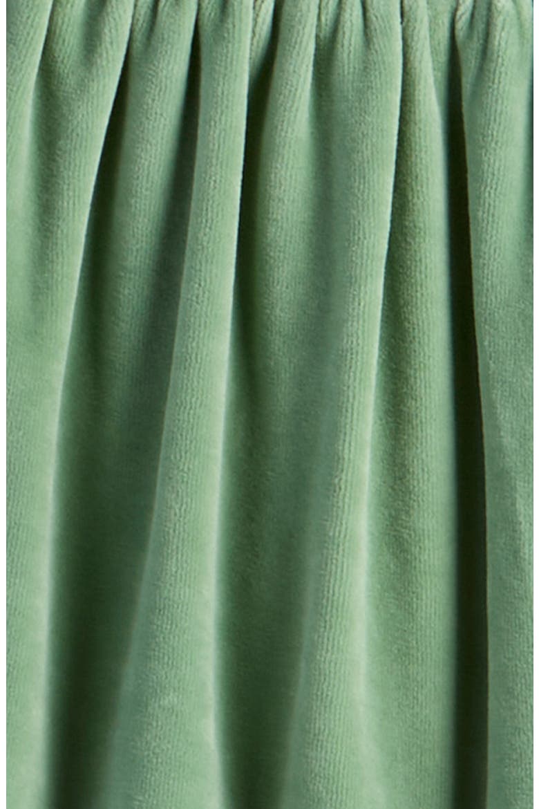 Cotton Blend Velour Dress & Bloomers, Alternate, color, GREEN BAY