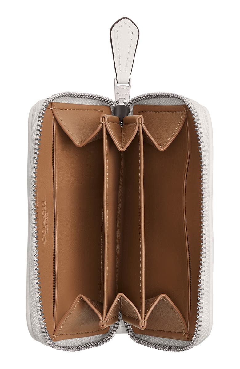 COACH Essential Signature Jacquard & Leather Zip Around Card Holder, Alternate, color, Cloud Chalk