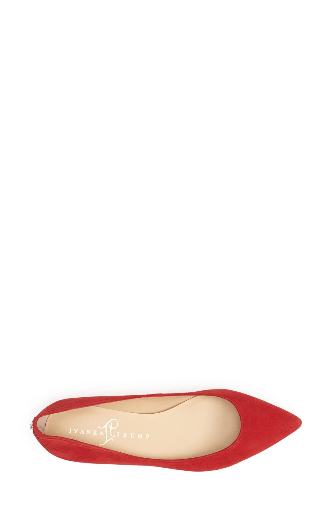 'Tizzy' Pointed Toe Ballet Flat, Alternate, color, RED SUEDE