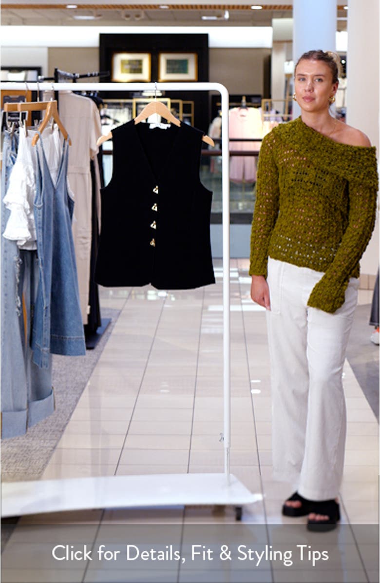 Jayce Textured Cotton Button-Up Sweater Vest, sales video thumbnail