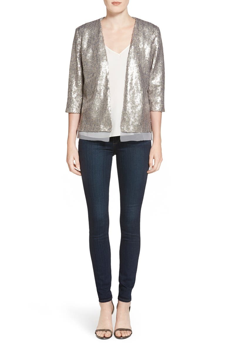 Sequin Jacket, Alternate, color, SILVER