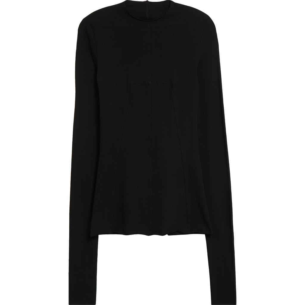 Rick Owens Lido Long Sleeve Cotton T-shirt In Black