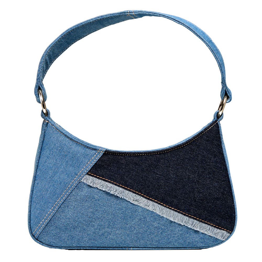 WOLF Mimi Swirl Shoulder Bag with Scarf, Alternate, color, Patchwork Denim