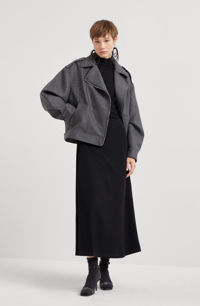 Brunello Cucinelli Virgin wool jersey dress, Alternate, color,