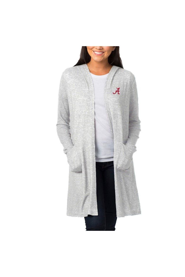 Women's Heathered Gray Alabama Crimson Tide Cuddle Soft Duster Cardigan, Alternate, color, Heather Gray