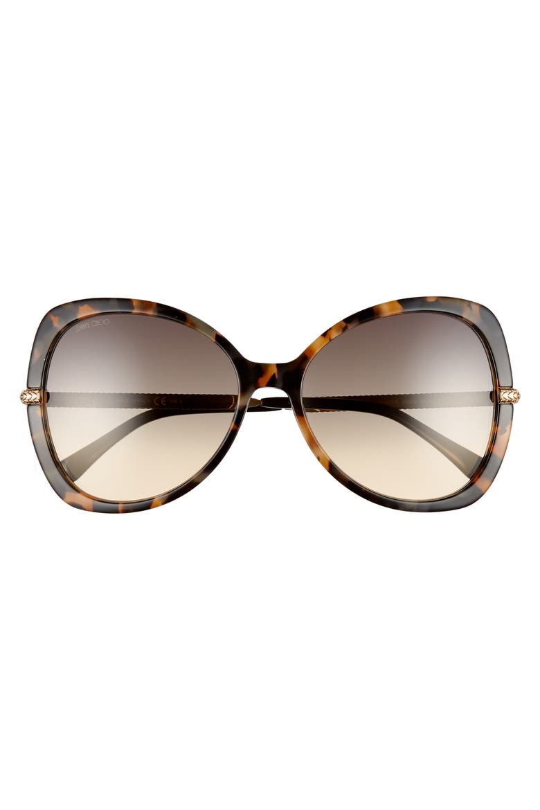 Cruz 58mm Butterfly Sunglasses, Alternate, color, DARK HAVANA/ BROWN