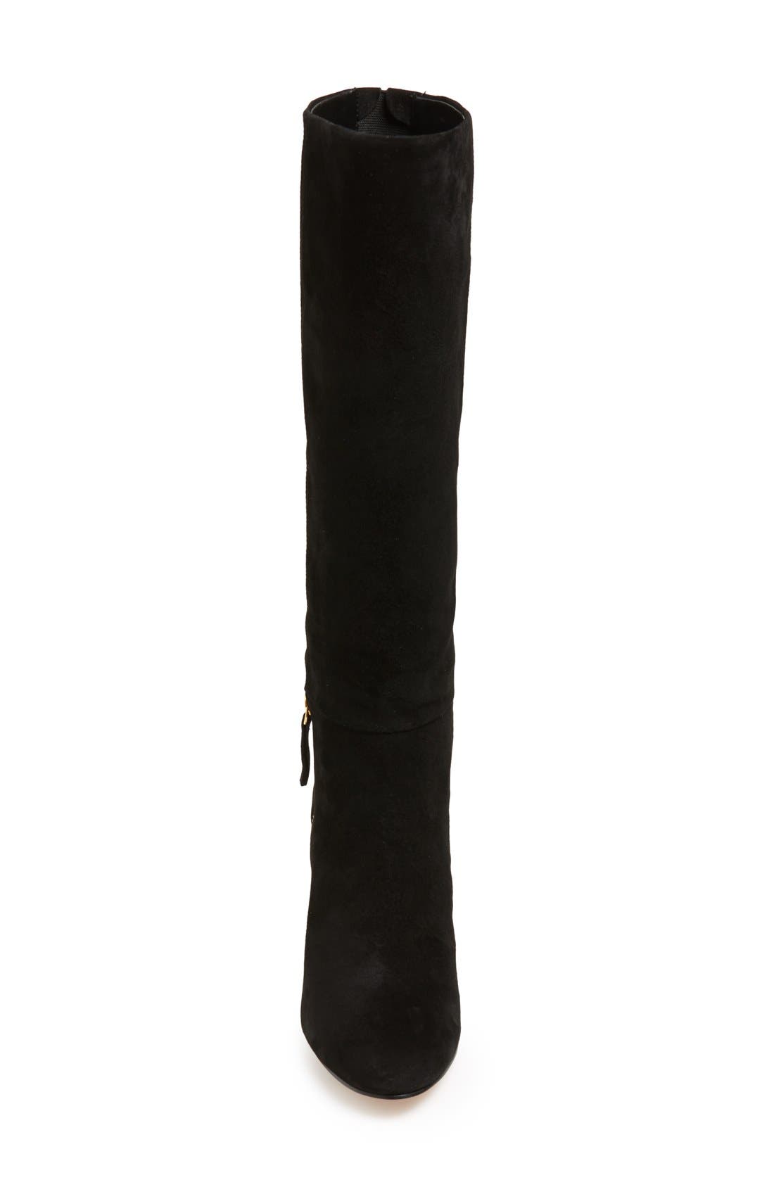 'Vintage' Tall Boot, Alternate, color, BLACK SUEDE
